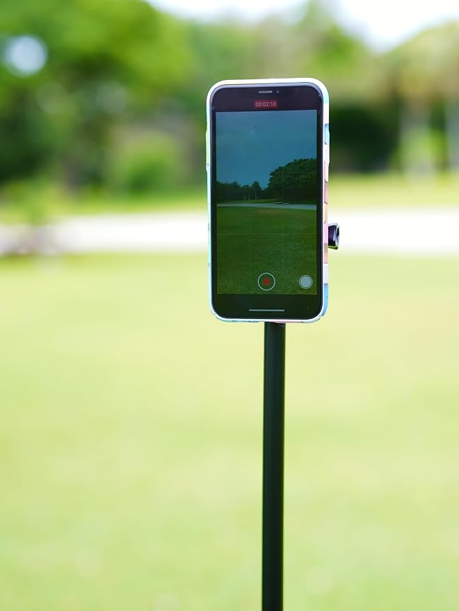 Golf Monopod Selfie Stick with Metal Ground Spike | Magnetic Phone Holder 52" - Image 4