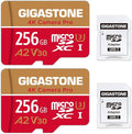 【5-Years Data Recovery】 GIGASTONE 256GB Memory Card 2 Pack 4K Pro Camera by Gigastone