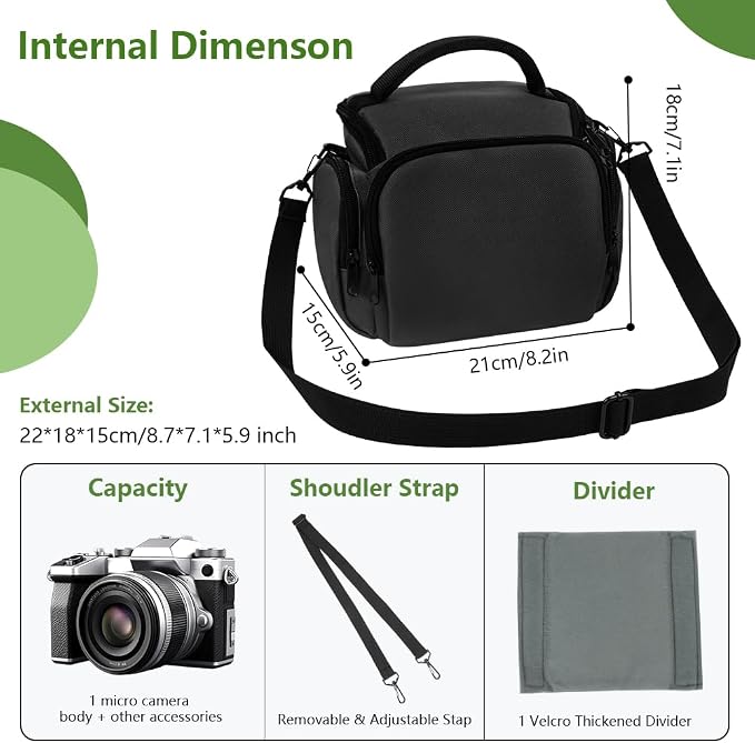 Ainiv DSLR Camera Bag, Waterproof Anti-Shock SLR Camera Case, Large Adjustable - Image 2