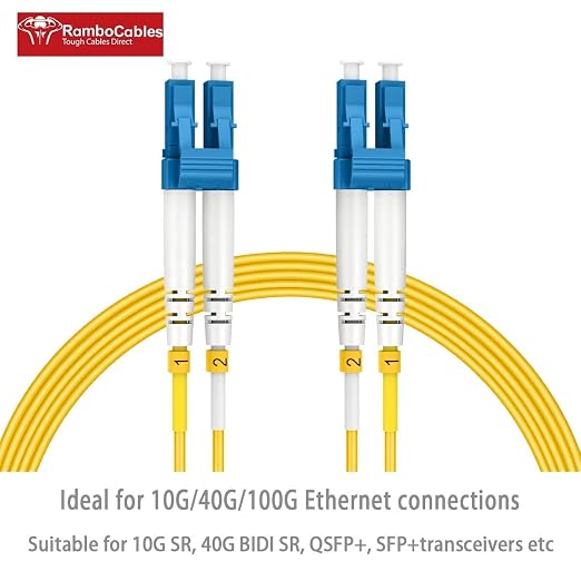 165ft OS2 LC to LC Single Mode Fiber Patch Cables, Options 0.2m~305m, Fiber - Image 2
