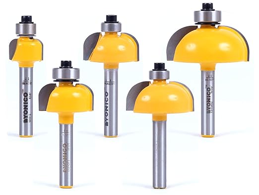 YONICO Router Bits Edge Forming Cove Set 5 Bit 1/4-Inch Shank 13522q - Image 2