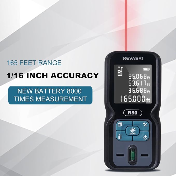 REVASRI Laser Distance Meter, 165 Feet Range, ±1/16inch Accuracy Laser - Image 2
