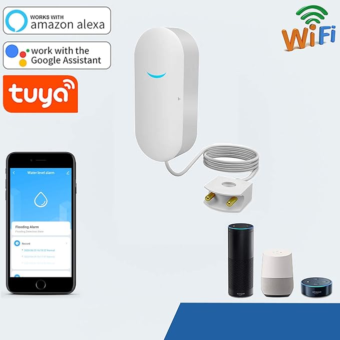 WiFi Water Sensor, Smart Water Leak Detector, Tuya APP Free Remote Monitoring - Image 2