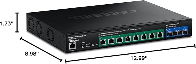 TRENDnet 12-Port 10G PoE++ Web Smart Switch, TPE-7124SBF, 720W PoE Power Budget - Image 7