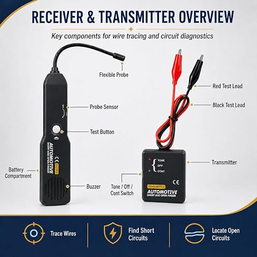 Lumeen Automotive Wire Tracer and Short Circuit Finder, 6-42V DC Circuit Tester - Image 4