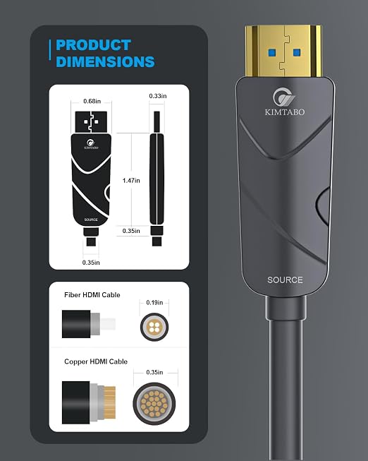 4K HDMI Cable 250 ft，Fiber Optic HDMI Cord, Ultra High Speed Uni-Directional - Image 3