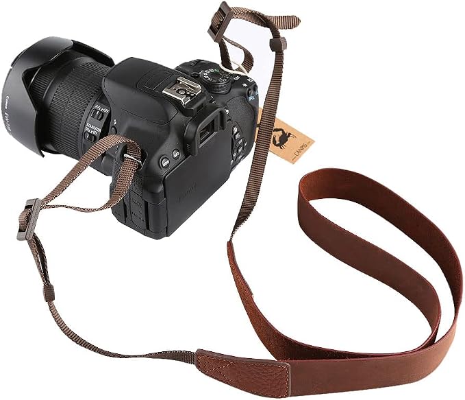 Crazy Horse Leather Camera Strap, Vintage Camera Strap, Adjustable Camera Neck - Image 6