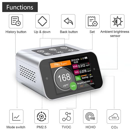 Air Quality Monitor Indoor AQI Dust Meter Pollution Tester Particle Counter - Image 8