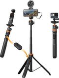 K&F CONCEPT MS08 62'' Phone Selfie Stick Tripod, 2-in-1 Extendable Cell Phone by KFCONCEPT