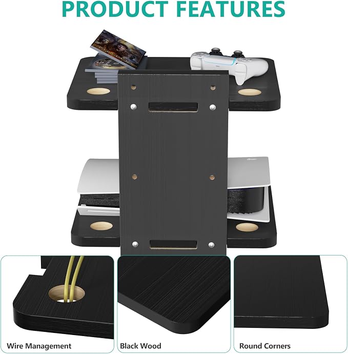 WALI Floating TV Shelf, 2 Tier Projector Shelf - Image 4