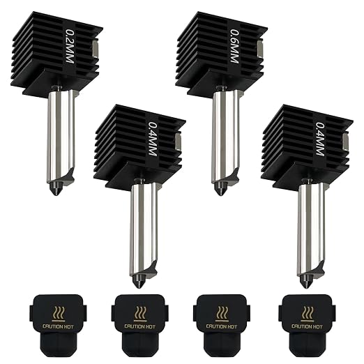 HzdaDeve 4 Pack 0.2MM 0.4MM 0.6MM A1 Mini/A1/A2L Hotend Print Head Hot End Kit by HzdaDeve