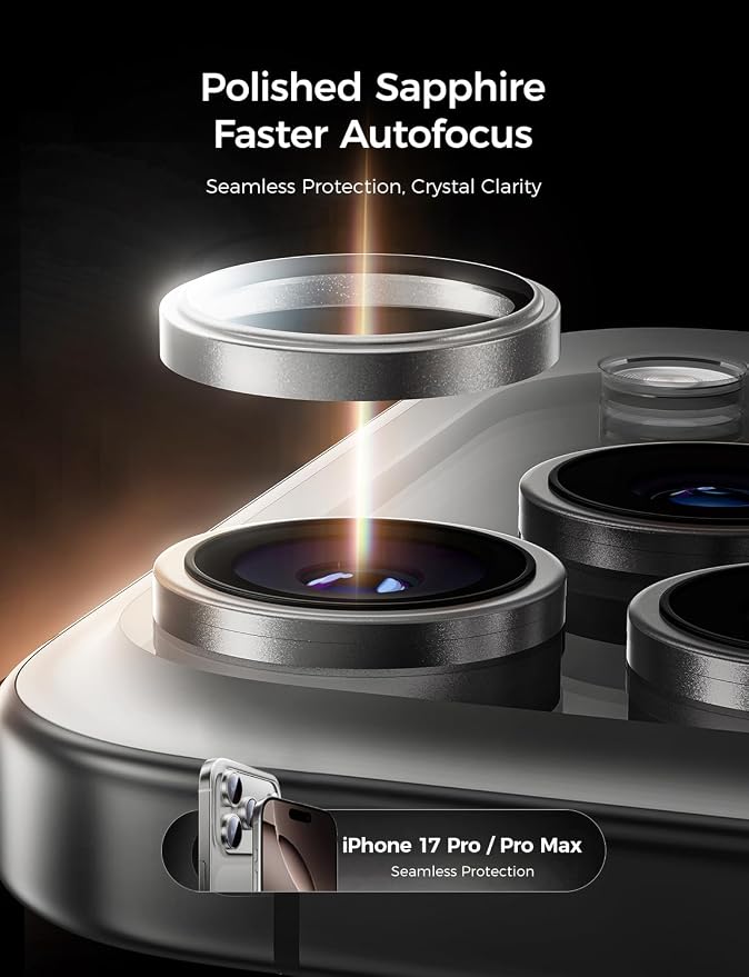 MAGIC JOHN for iPhone 17 Pro Max/17 Pro Camera Lens Protector 9H Aerospace - Image 5
