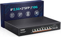 YuanLey 10 Port 2.5G PoE Switch Unmanaged, 8 x 2.5G Base-T PoE Ports, 2 x 10G by YuanLey