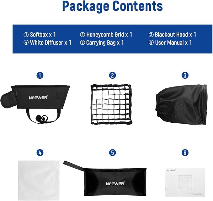 NEEWER 12.2"x11.4" Foldable Softbox Diffuser - Image 7