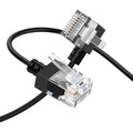 Cat6A Ethernet Cable 90 Degree Left Angled 15FT, Flexible Slim & Ultra Thin by Thzzhnno