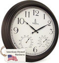 18 inch Outdoor Clocks for Patio Large Waterproof by LovelyHomeEssentials