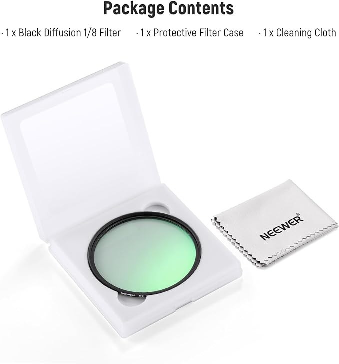 NEEWER 52mm Black Diffusion 1/8 Filter - Image 8