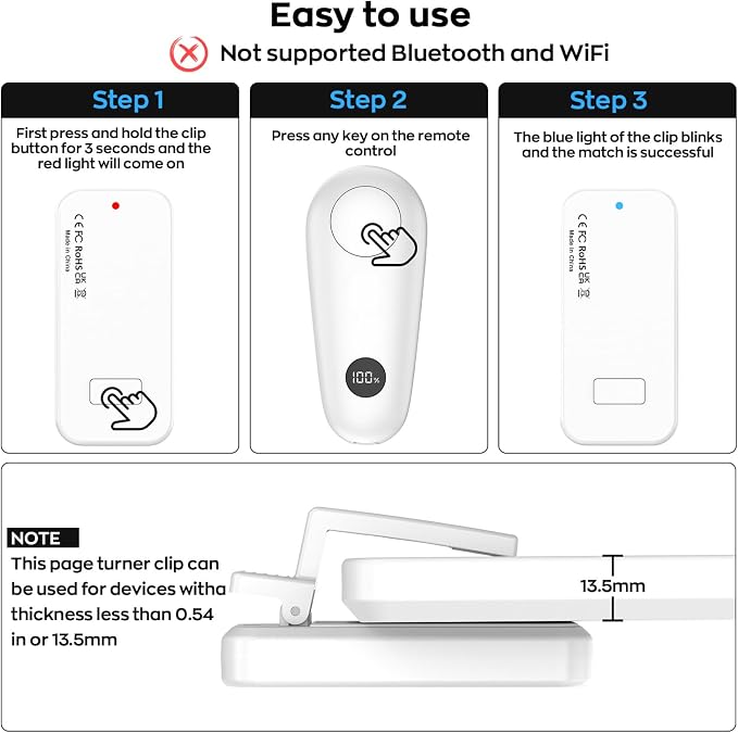 RF Remote Control Page Turner for Kindle Paperwhite Scribe Accessories - Image 4