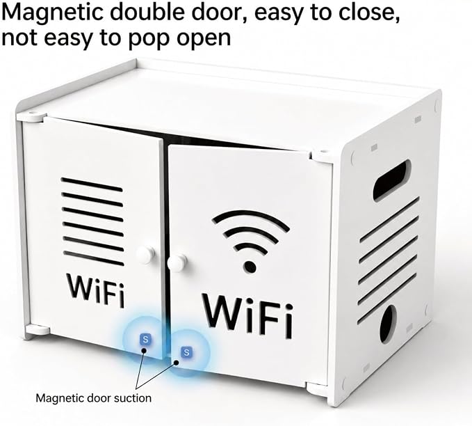 Dual Magnetic Door Router Box Hider, Wall Mount & Freestanding Use, WiFi Device - Image 3