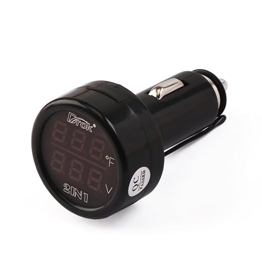 DROK Digital DC Voltage 10-170 Degree Fahrenheit Temperature Monitor Car - Image 2