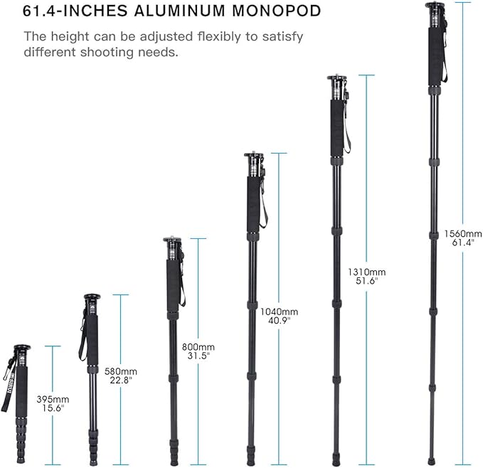 SIRUI AM-306M Camera Monopod, 6-Section 15.6-61.4 inches Aluminum Alloy - Image 3