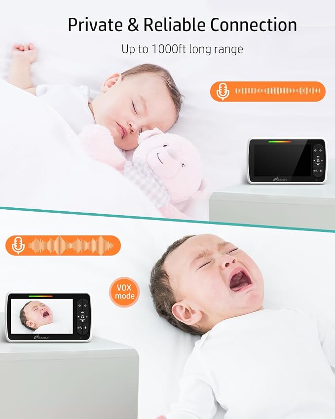 iFamily Split Screen Baby Monitor, Large Display Video Baby Monitor - Image 4