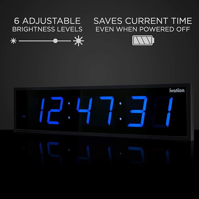 Ivation Huge Oversized 48" Large Digital LED Clock | Big Digital Clock - Image 5