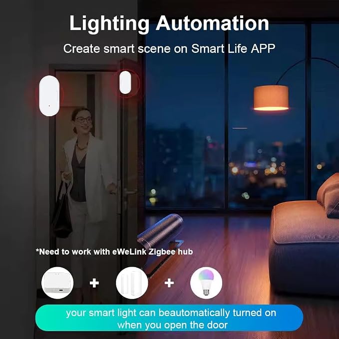 Haozee Door and Window Sensor, Requires Zigbee Hub, Zigbee Connection, Wireless - Image 7