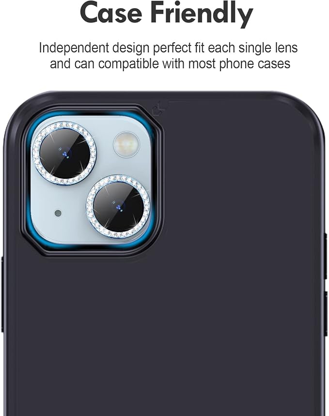 for iPhone 14 / iPhone 14 Plus Camera Lens Protector Bling, 9H Hardness - Image 6