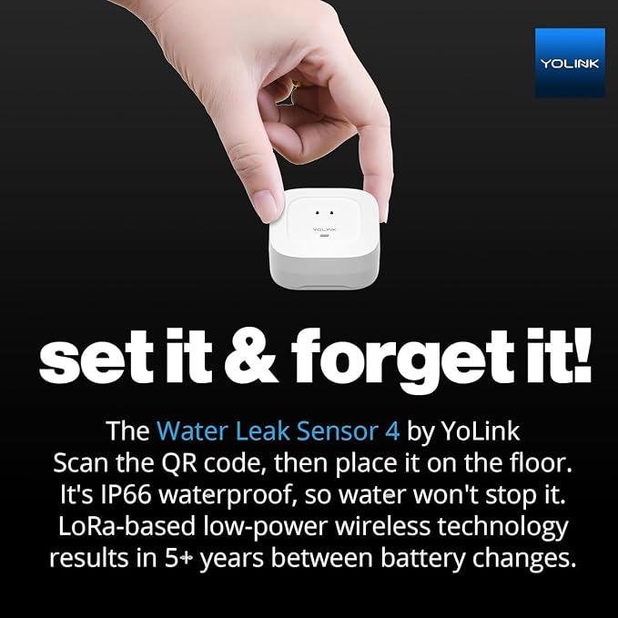 YoLink Water Leak Starter Kit: Hub + 2 Leak Sensor 4, LoRa Long-Range, - Image 8
