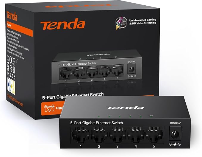 Tenda 5 Port Gigabit Ethernet Switch | Ethernet Splitter | 5 x 1000Mbps Ports | - Image 7