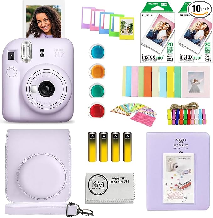 FUJIFILM INSTAX Mini 12 Instant Film Camera | Lilac Purple Bundled by FUJIFILM