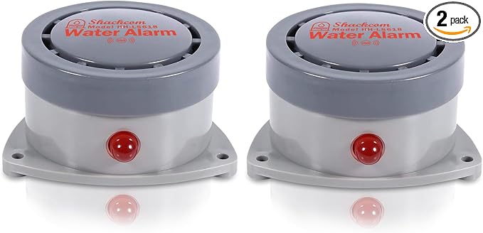 Water Leak Detector 2 Pack, Shackcom Water Alarm 110DB, Waterproof & by Shackcom