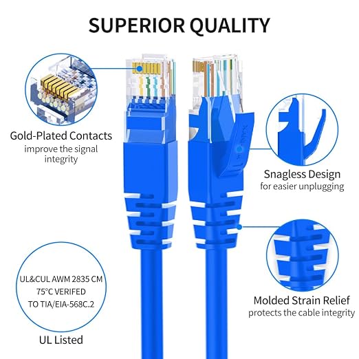 Cat6 Ethernet Cable 1 Feet 10 Pack Network RJ45 Cat6 Internet Patch Cable - Image 3