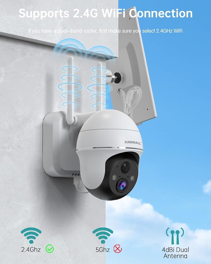 ZUMIMALL 5MP Solar Security Cameras Wireless Outdoor, Solar Powered Cameras - Image 5
