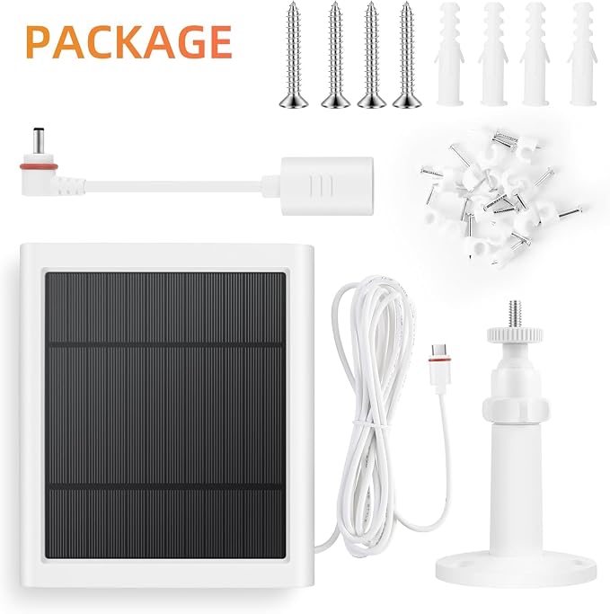4 Pack IP65 Solar Panel for Rings Camera, 4W Solar Charger Compatible - Image 3