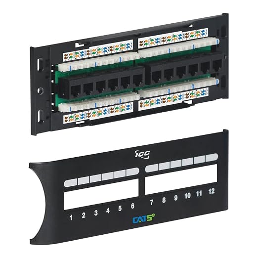 ICC CAT5e Patch Panel, UL Listed & PoE++ Rated Gigabit Applications, Wall Mount by ICC