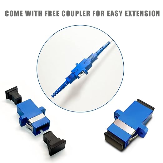 30ft SC to SC Fiber Optic Patch Cable, Armored Single Mode SC/UPC to SC/UPC - Image 3