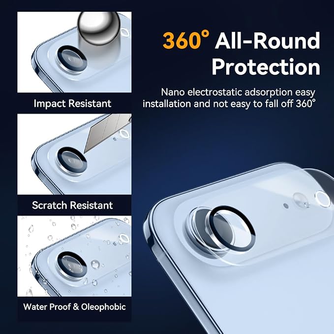 Camera Lens Protector for iPhone 17 Air 6.6", 9H Tempered Glass，Ultra HD - Image 2