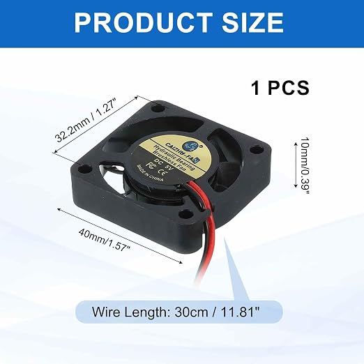 MECCANIXITY 4010 Fan 40mm x 10mm 1-3/5 Inch 5V Small Plastic Cooling Fan 2 Pin - Image 2