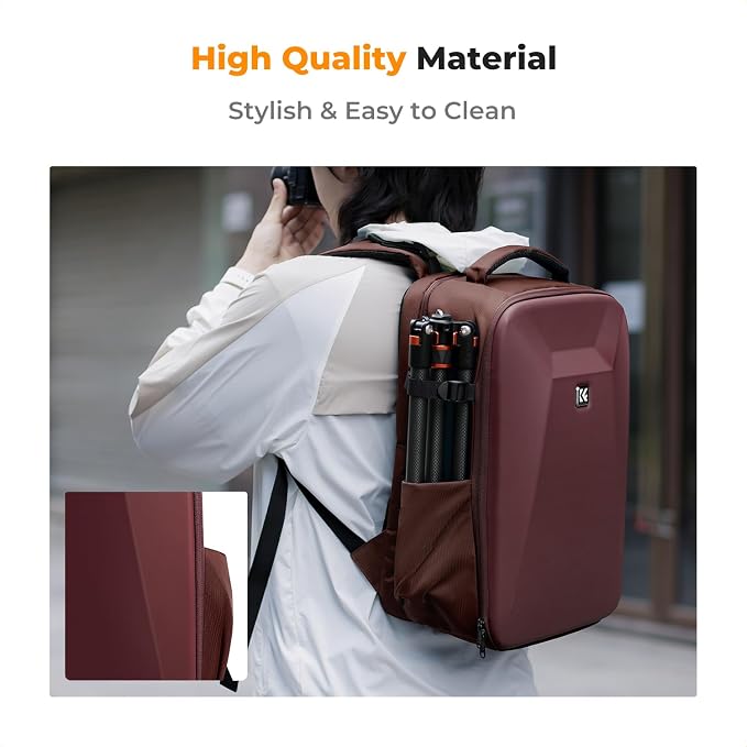 K&F CONCEPT Camera Backpack, Hardshell Photography DSLR Camera Bag - Image 6