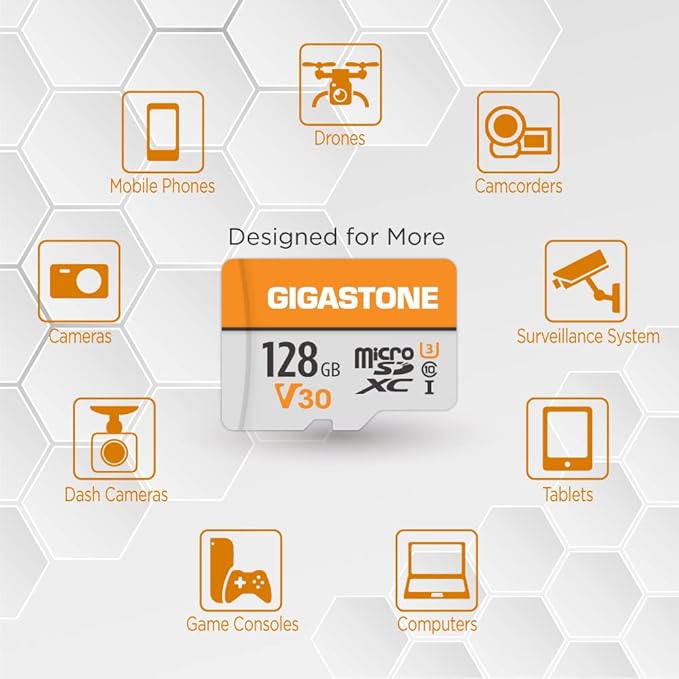 GIGASTONE 128GB Micro SD Card 5-Pack, A1 V30 4K Video Recording, Surveillance - Image 4