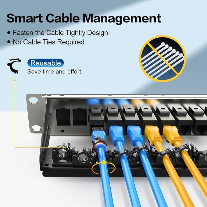 16 Port Patch Panel Cat6 Keystone RJ45 Patch Panel UTP 1U Network Patch Panel - Image 2