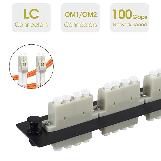 LC/MM Fiber Patch Panel, 3 Multimode Gray 4 Channels LC Adapters, 12 Fiber Ports - Image 2