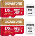 【5-Years Data Recovery】GIGASTONE Memory Card 128GB 2 Pack 4K Pro Camera by Gigastone