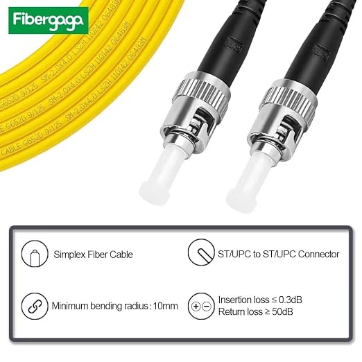 Fibergaga-2m OS2 ST to ST Fiber Patch Cable Simplex, Single Mode, Length - Image 2