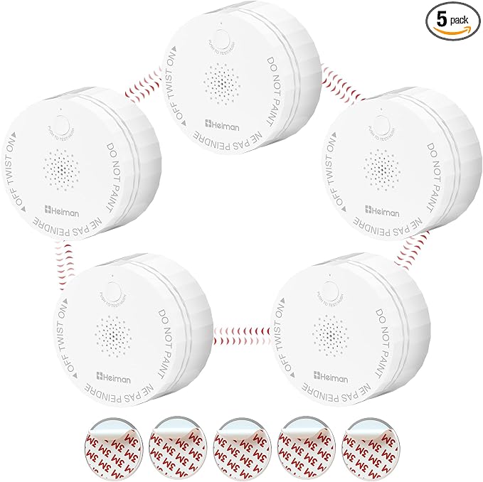 Heiman Smoke Detector, Wireless Interconnected Photoelectric Battery Operated by HEIMAN