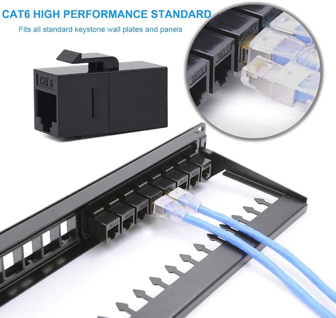 20 Pack RJ45 Coupler, Ethernet RJ45 Keystone Jack Cat6 Coupler Female to Female - Image 3