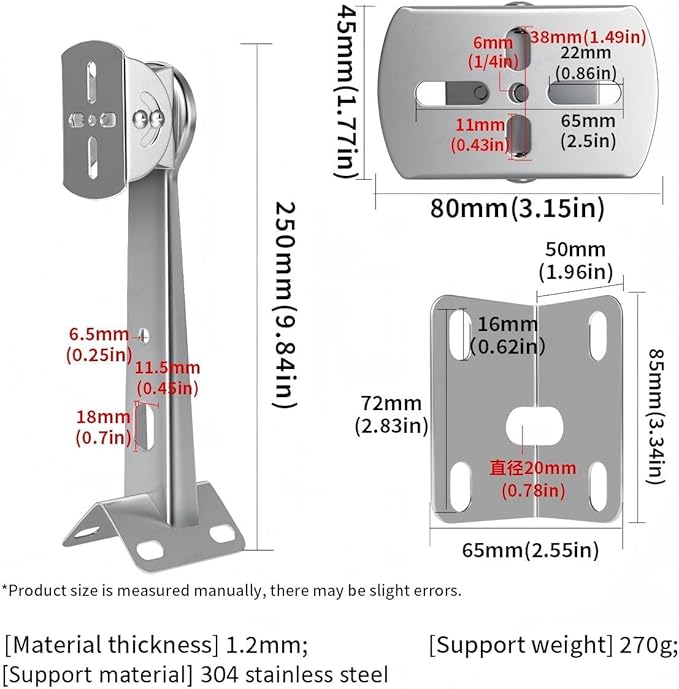 ZT-NET Security Camera Corner Pole Mounting Bracket Stainless Steel Mount - Image 2
