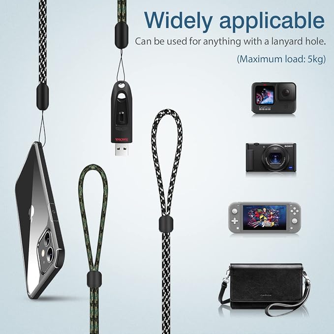 Hukado Hand Wrist Strap Lanyard, 6 Pack 9.5inch Adjustable Nylon Wristlet - Image 5